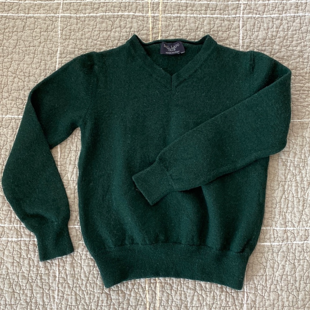 ✨HOST PICK✨ Dal Lago Club 100% virgin wool green v-neck pullover sweater, 3T